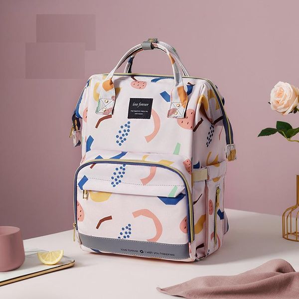 

diaper bags portable mommy bag waterproof baby backpack large capacity maternity printed babi with hooks