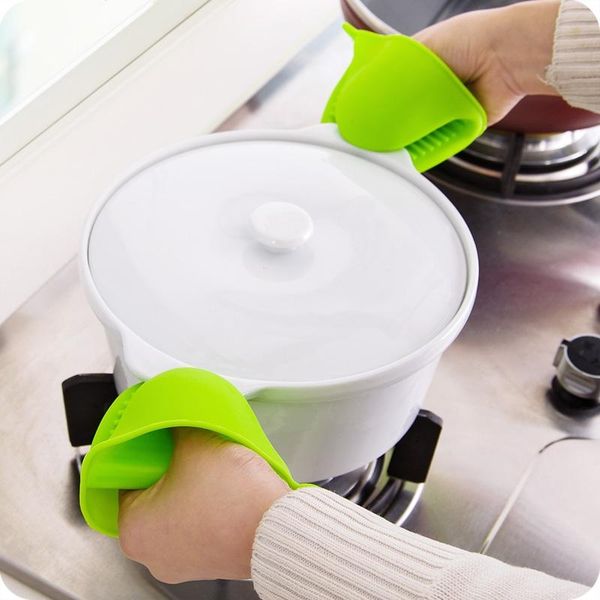 

oven mitts kitchen insulated gloves thickened silicone microwave proof thermostability handclip