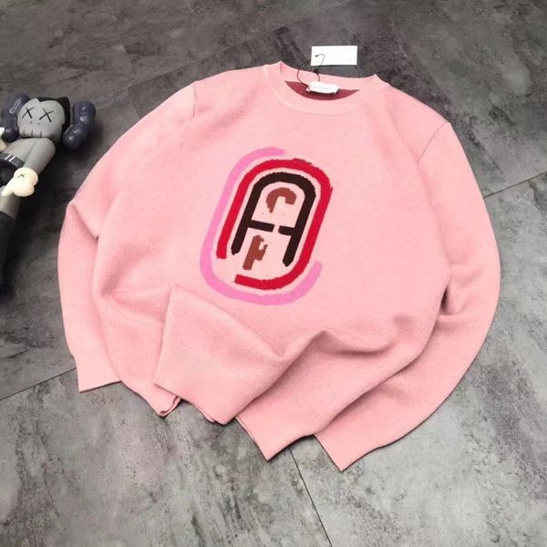 

brand hoodie chaopai kou family 2021 autumn new pink round neck college style loose and comfortable terry pullover for lovers, Black