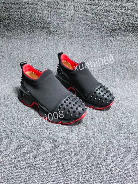 

luxury shoes studded spikes fashion 35-47 red suede leather mens womens flat bottoms party lovers bzb200201, Red;white