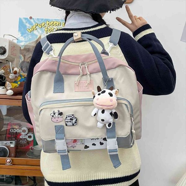 

women multifunctional backpack female portable travel bag student small schoolbag teenage girl lovely badge backpacks