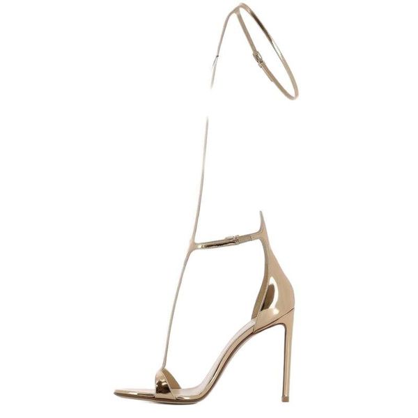 

sandals eest open toe thin high heel buckle strap t-strap cover summer fashion women test shoes, Black