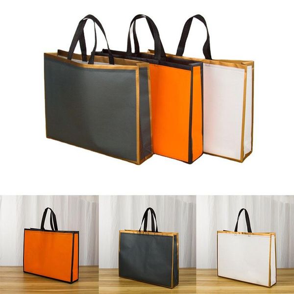 

storage bags 1pc large capacity fabric reusable grocery bag non-woven eco foldable shopping tote