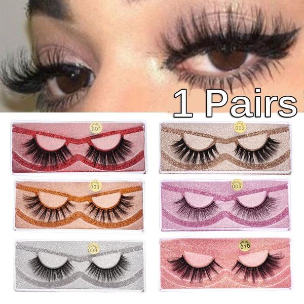 

false eyelashes 1pair 3d mink hair handmade lightweight fluffy wispy cross natural long lashes women eye makup extension tool