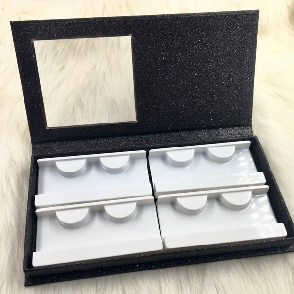 

lash book 4 pairs black holographic color private label eyelashes packaging1