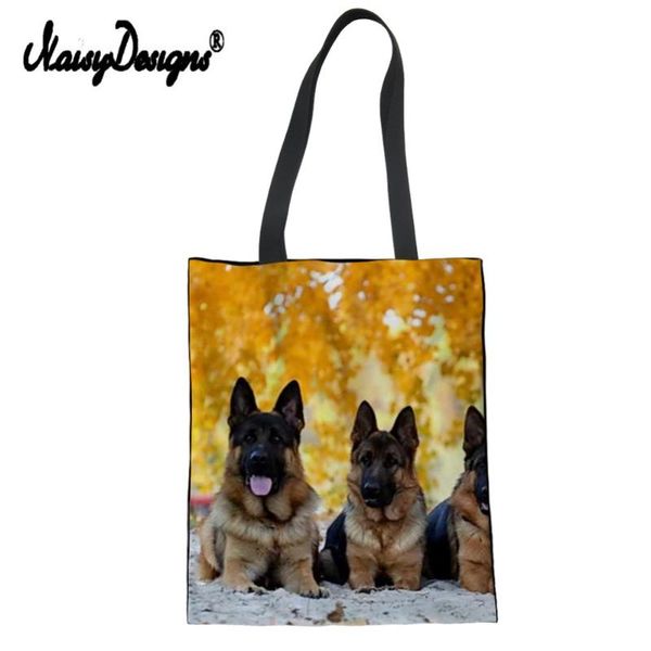 

shopping bags custom bag german shepherd soft foldable tote large capacity women ladies daily use handbags casual beach