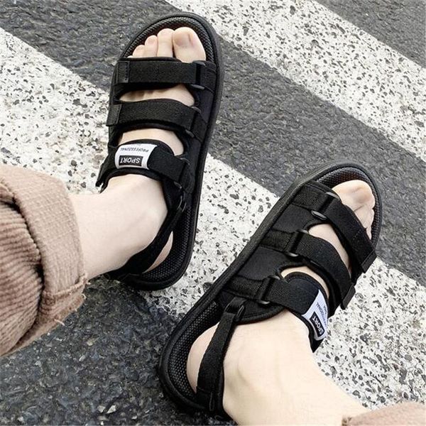 

sandals men gladiators casual roman beach shoes lovers outside breathable summer comfortable light sandalias hombre, Black