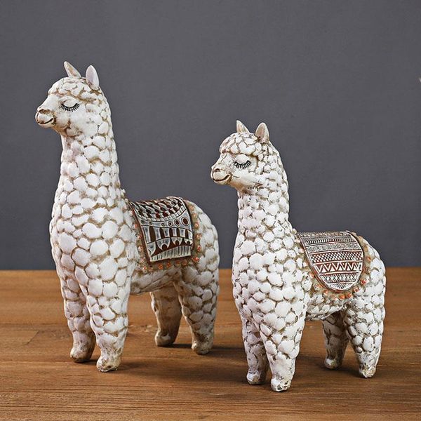 

decorative objects & figurines nordic wholesale creative alpaca ornaments home interior living room porch resin crafts
