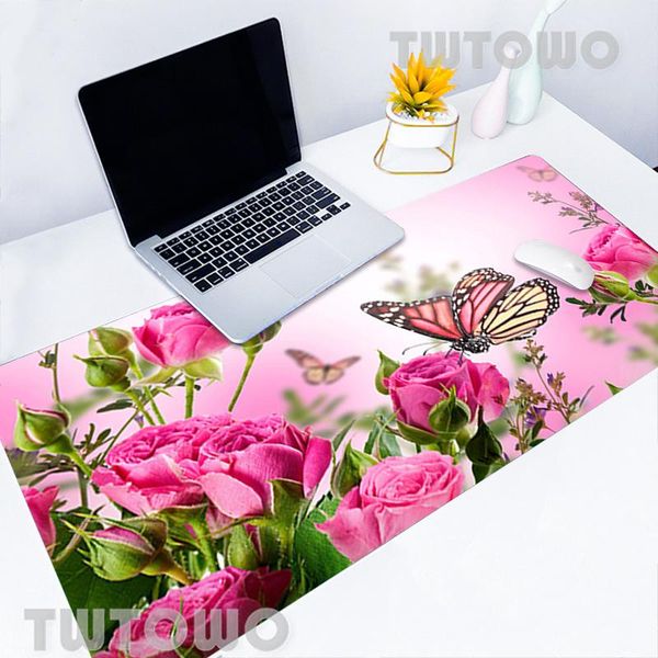 

mouse pads & wrist rests fresh flowers with butterfly mat pad large mousepads desk natural rubber non-slip sell office home