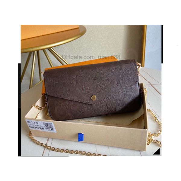 

luxurys designers handbags purses bags fashion women shoulder womenbag three-piece combination menbags 61276 w/box