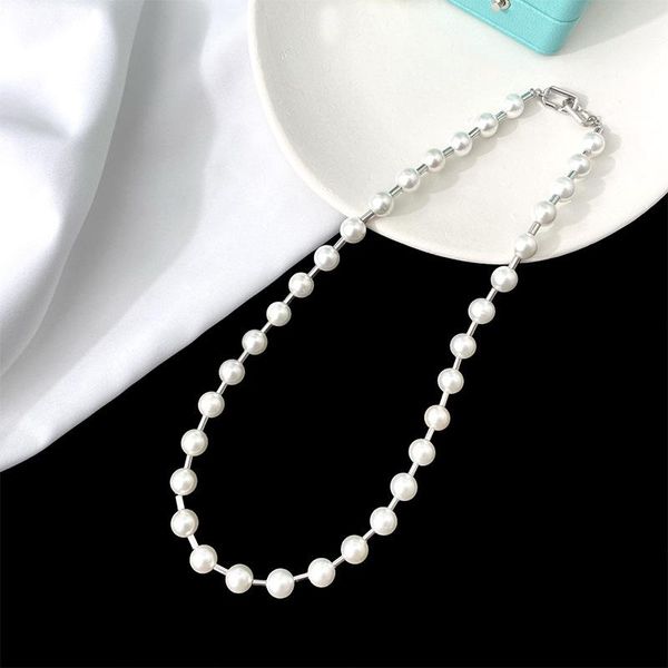 

pendant necklaces women shell pearl necklace silver tube and statement mother's gift