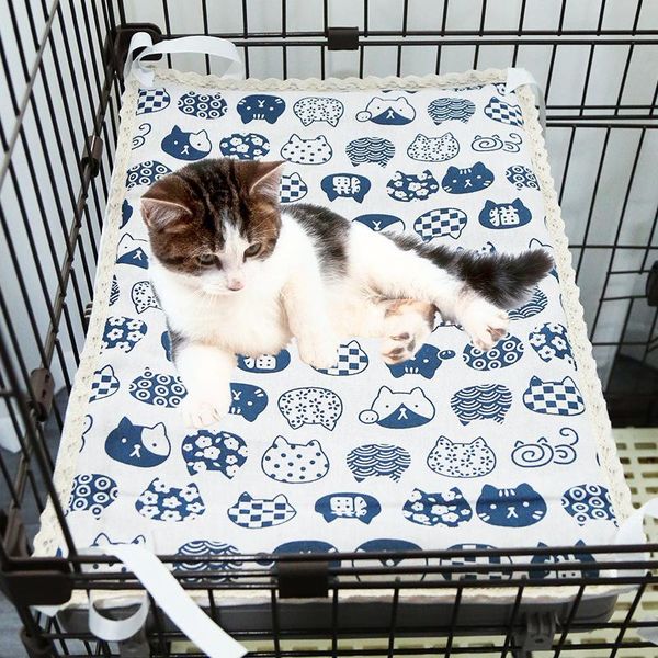 

cat beds & furniture cats dogs hammock washable pet hanging bed breathable ice silk mat cushion sleeping cooler mats for dog supplies