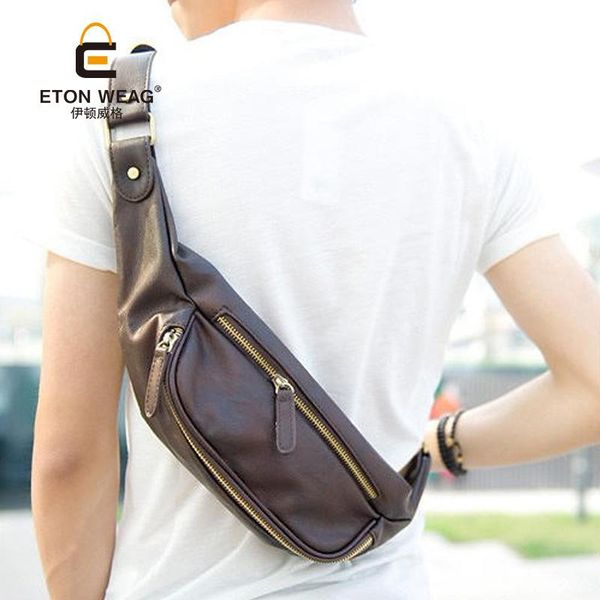 

waist bags leather bag men's small chest korean outdoor leisure messenger