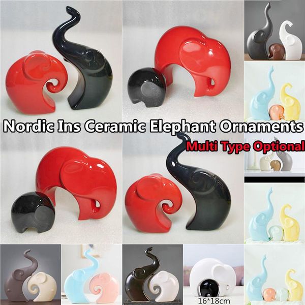 

decorative objects & figurines nordic ins ceramic elephants ornaments home cabinet porcelain decorations multi type animal miniatures