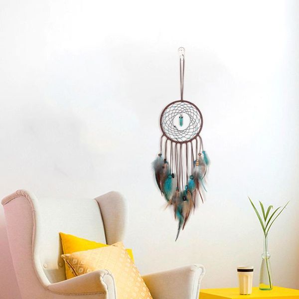 

decorative objects & figurines wall hanging feather dream catcher retro feathers circular dreamcatcher led night light creative home bedroom