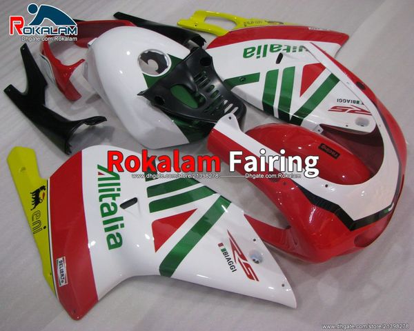 Personalizar cobertura corporal para Aprilia Rs125 01 02 03 04 05 ABS Fearding Rs 125 2001-2005 RS125 Fairings de motocicleta