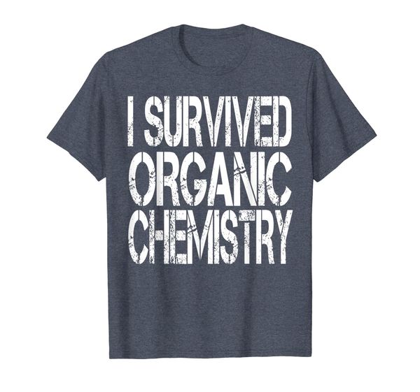 

i survived organic chemistry t-shirt, White;black