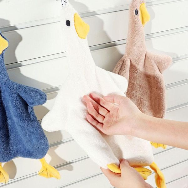 

towel cartoon soft duck shaped hand hanging cute kitchen bathroom absorbent household
