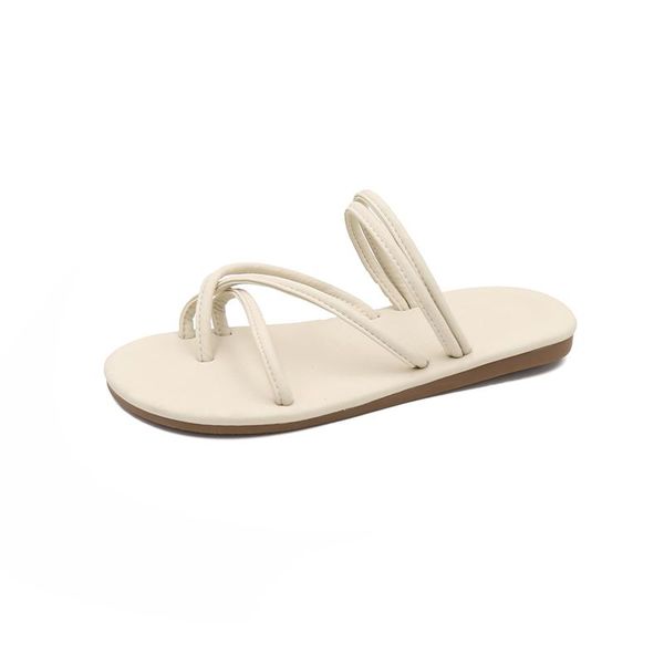 

slippers roman sandals women ins tide 2021 summer wild flat-clip toe shoes two women's, Black