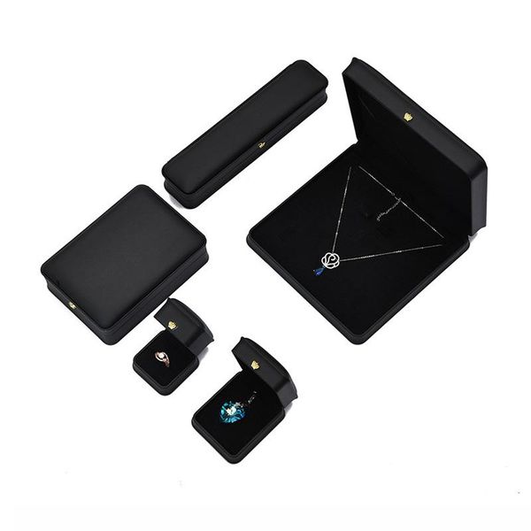 

jewelry pouches, bags black crown set box pu leather rounded gold buckle pendant ear stud bracelet packaging storage valentine's day gi, Pink;blue
