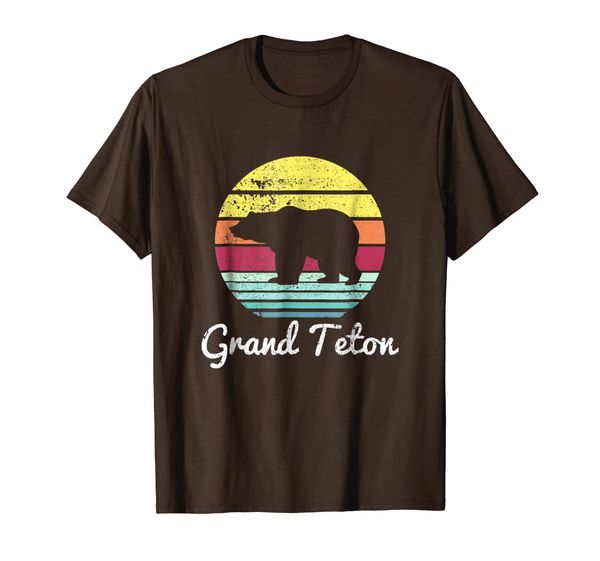 

vintage grand teton park wyoming retro bear t-shirt, White;black
