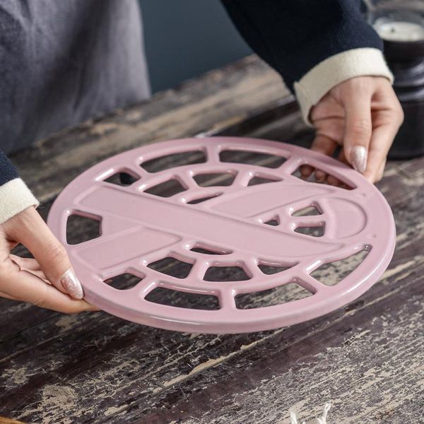 

mats & pads cast iron heat proof mat anti-scald and high temperature resistant potholder enamel dinning table placemat round