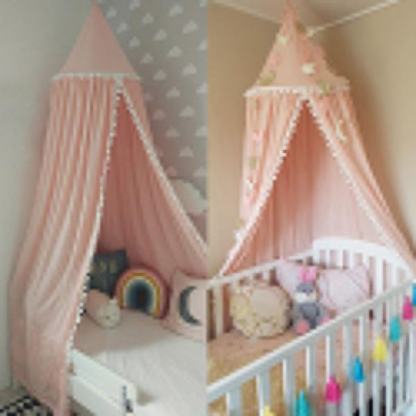 

cotton baby canopy mosquito net girls princess bed curtains children play tents born infant crib netting kids room decoration