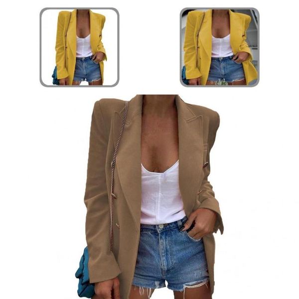 

women's suits & blazers turn-down collar great leisure lay coat anti-wrinkle all match for work, White;black