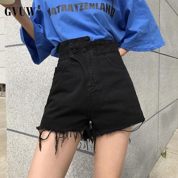 

women's shorts gvuw women personality solid distressed wide leg high waist loose fit fashion tide spring summer 2021 20d1781, White;black