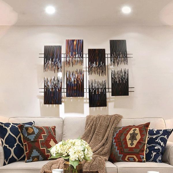 

decorative objects & figurines creative three-dimensional wrought iron wall decoration simple modern living room sofa background hanging