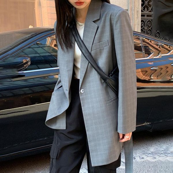 

women's suits & blazers [ewq] korea chic autumn casual trend women lapel single buckle lace coat fashion simple long-sleeved blazer 202, White;black