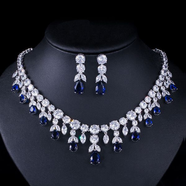 

t0137 new luxury water drop suit super flash aaa zircon bridal banquet dress high-end accessories, Black