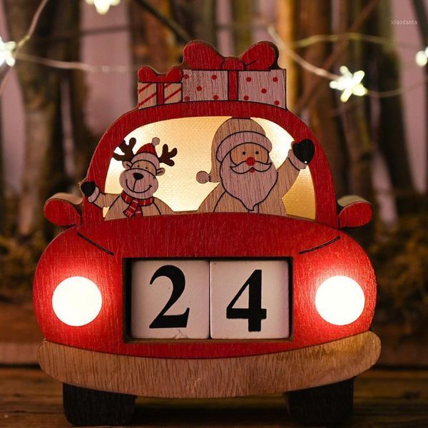 

christmas decorations ornaments car calendar with lights wooden creative