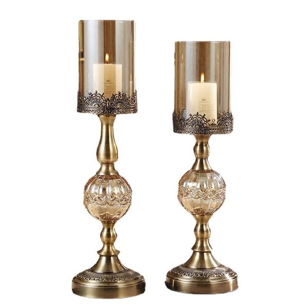 

candle holders american candlestick metal nordic luxury crystal holder craft ornament wedding centerpieces gold retro candelabra gift