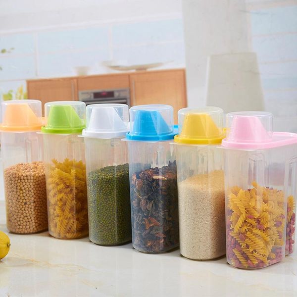 

storage bottles & jars large capacity kitchen airtight dry food cereal box seal pot can plastic rice containers sealed for coarse cerea