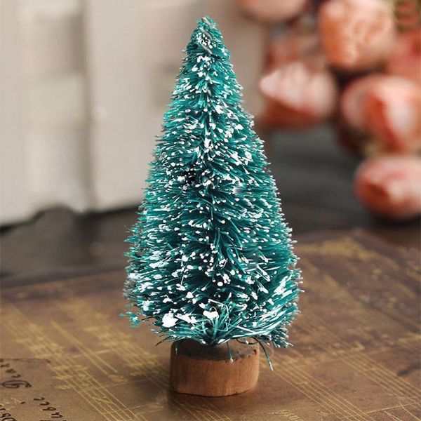 

christmas decorations 10/15/20cm sisal fiber mini tree snow frost pine diy craft party table decoration ornaments