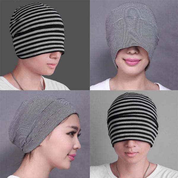 

cloches men women cotton night cap plain sleeping hat beanie 25cm, Blue;gray