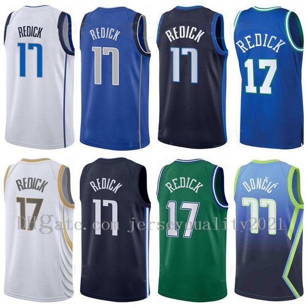 

printed basketball jj redick jersey 17 luka doncic 77 josh richardson 0 tim hardaway jr 11 kristaps porzingis 6 size s to xxxl, Black;red