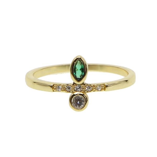 

wedding rings gold filled skinny band thin delicate marquise green stone bar fashion minimalist color ring for girl gift, Slivery;golden