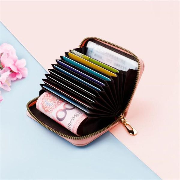 

card holders 1 pc men business holder pu leather women zipper pocket case coin purse, Brown;gray