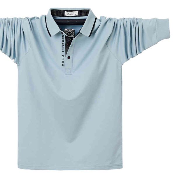 

shanbao autumn 2021 men's brand elastic cotton long sve shirt embroidered classic youth leisure busins polo, White;black