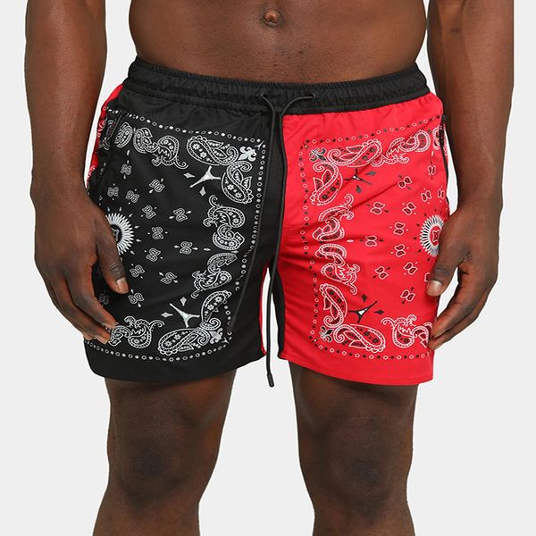

pant fashion slacks casual color matching shorts men's summer high street basketball outdoor running loose capri pants, Black