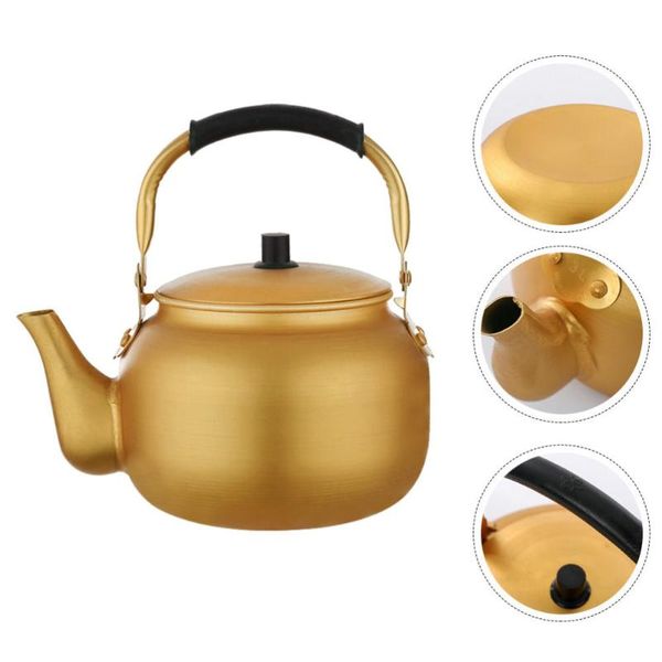 

water bottle 1pc home tea kettle simple boiling teapot kitchen pot gadget (golden)