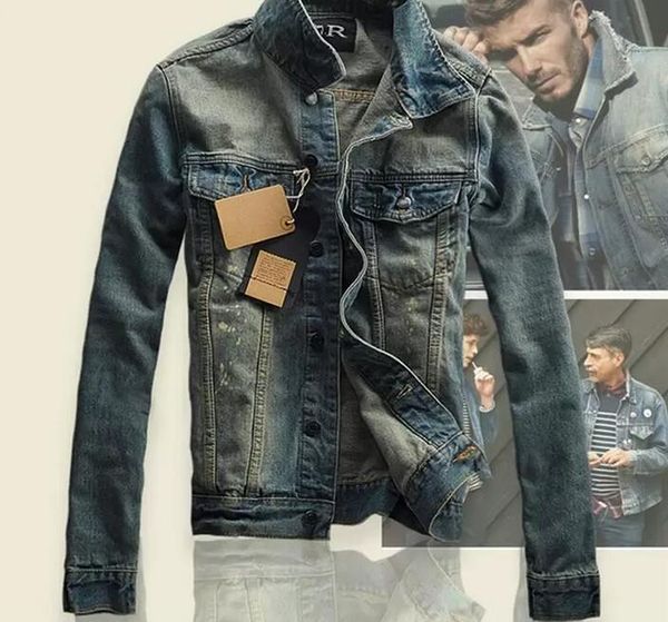 

hi-street men ripped jeans jackets washed patchwork distressed denim man slim fit streetwear hiphop vintage jacket, Black;brown