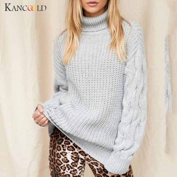 

women's sweaters kancoold sweater women knot o-neck pullovers turtleneck solid knitwear patchwork fashion 2021jul12, White;black