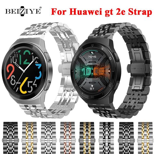 

watch bands metal stainless steel strap for huawei gt 2e 46mm band bracelet gt2e smartwatch correa belt accessories, Black;brown