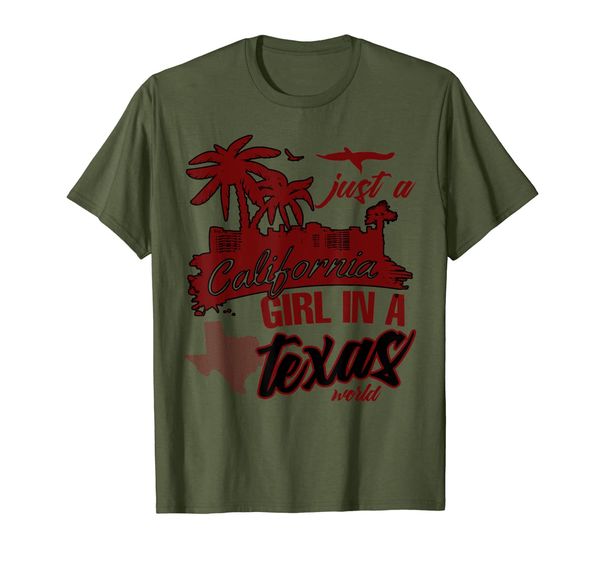 

just a california girl in a texas world t shirt, White;black