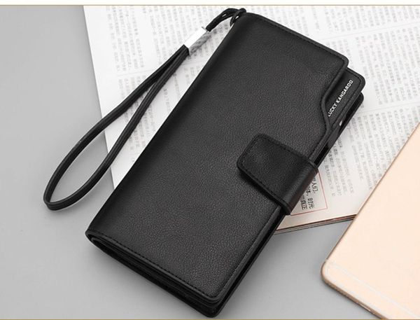 

men wallets classic long style wallet card holder male purse quality zipper large capacity big for, Red;black