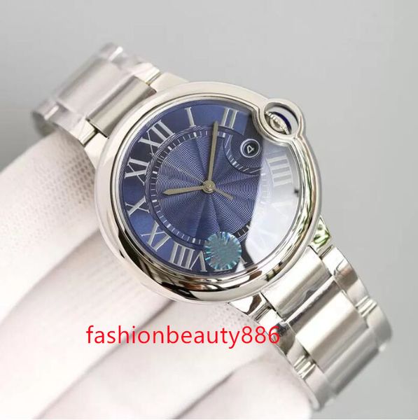 

classic mens watch 42mm automatic mechanical watches fashion wristwatches silver strap stainless steel for men wristwatch montre de luxe per, Slivery;brown
