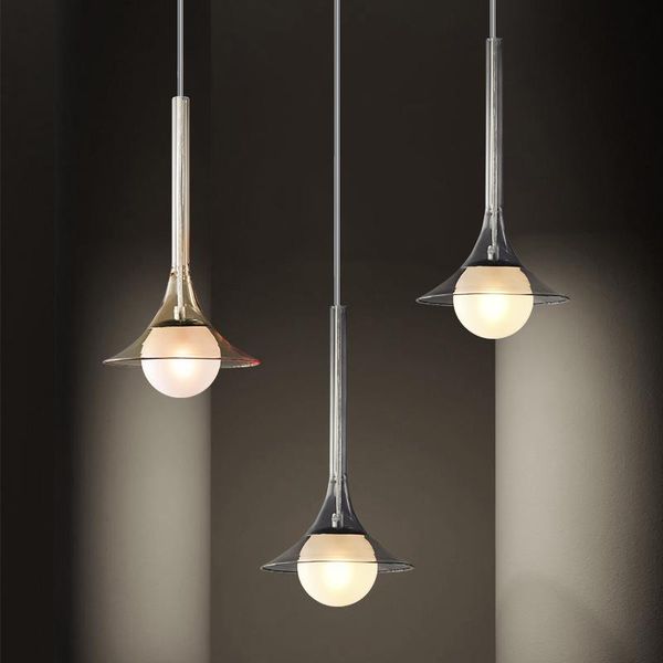 

pendant lamps post modern designer restaurant bar glass lights led g9 gold/gray hanging lamp home decor bedroom bedside background